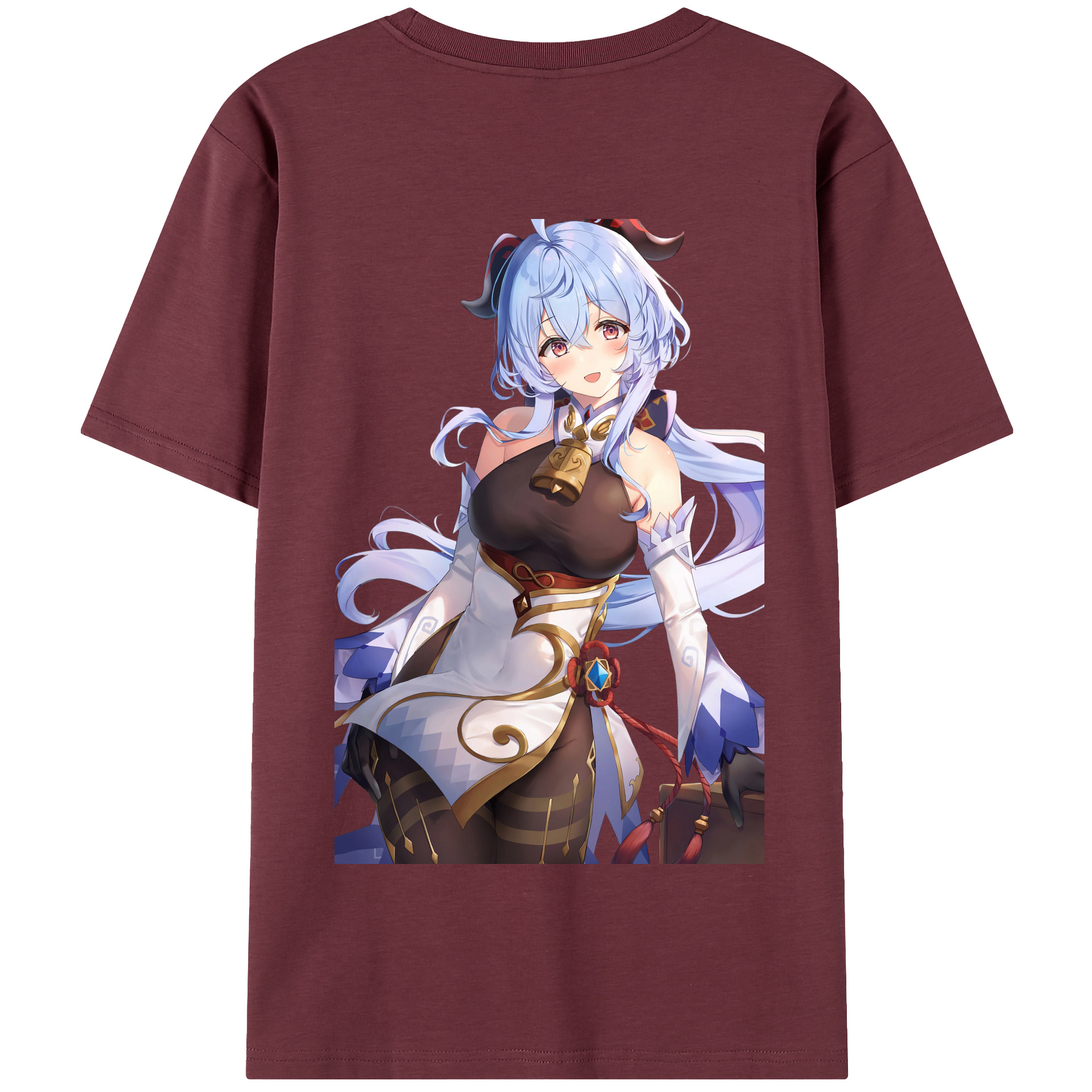 げんし神 甘雨 かんう genshin Ganyu 綿100％半袖Tシャツ（背面プリント）
